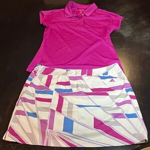 Adidas Purple Climalite Golf Outfit Shirt and Skort